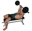 Triceps Press - Lying Close Grip Barbell To Chin